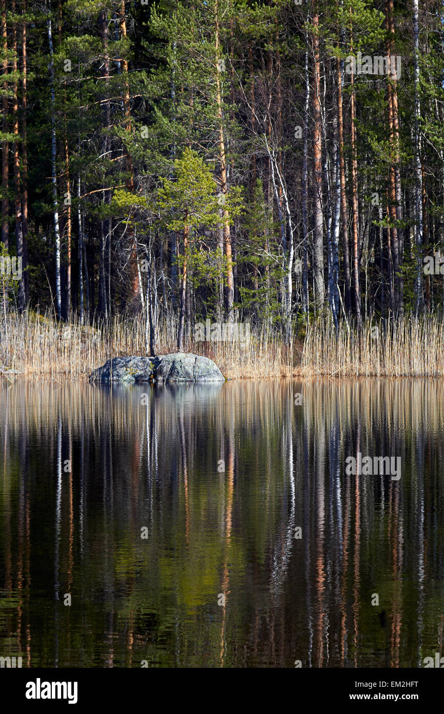 See-Szene am Kärnäkoski, Savitaipale Finnland Stockfoto