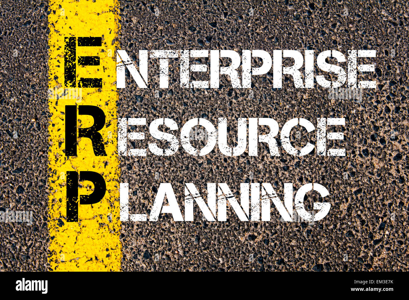 Abkürzung ERP - Enterprise Resource Planning. Stockfoto