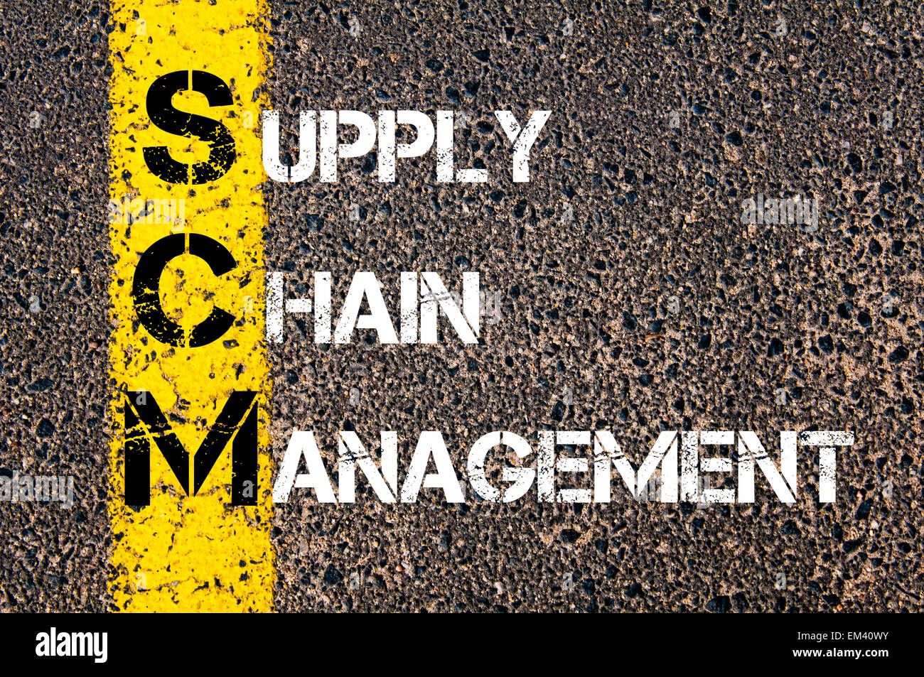 Abkürzung SCM - Supply Chain Management. Stockfoto
