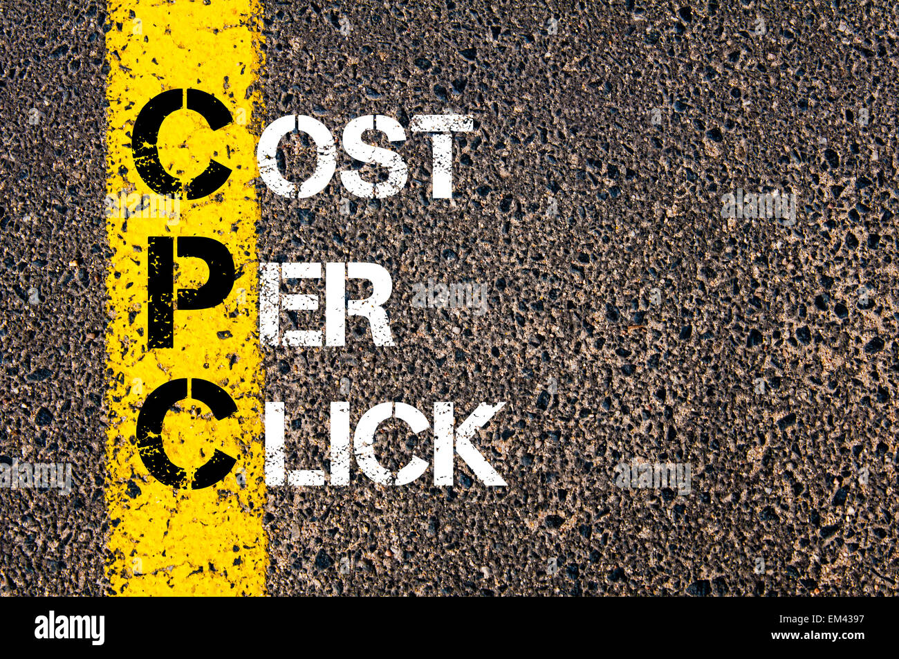 Akronym CPC - Kosten pro Klick. Stockfoto