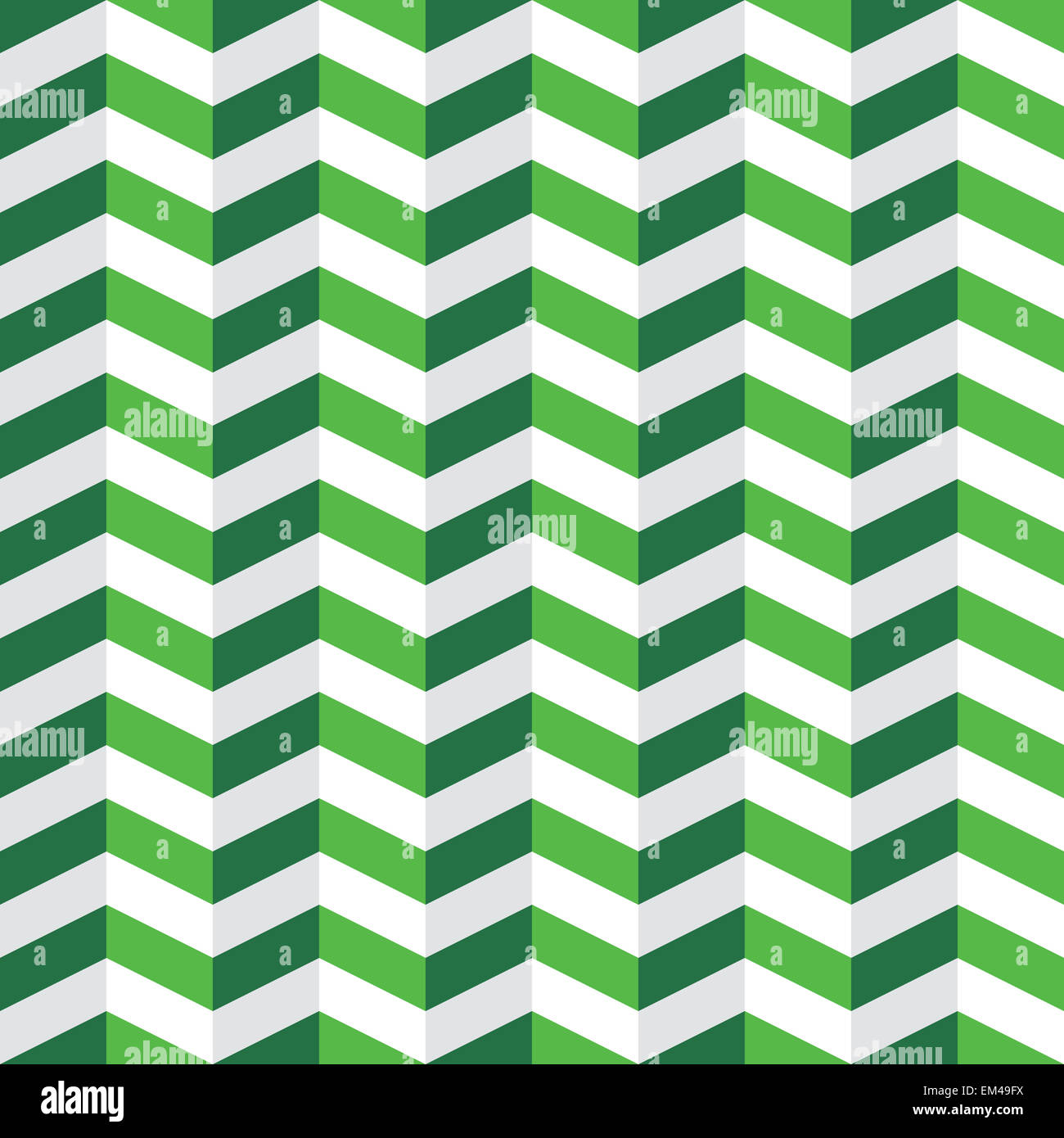 Nahtlose Muster mit grünen und weißen chevron Stockfoto