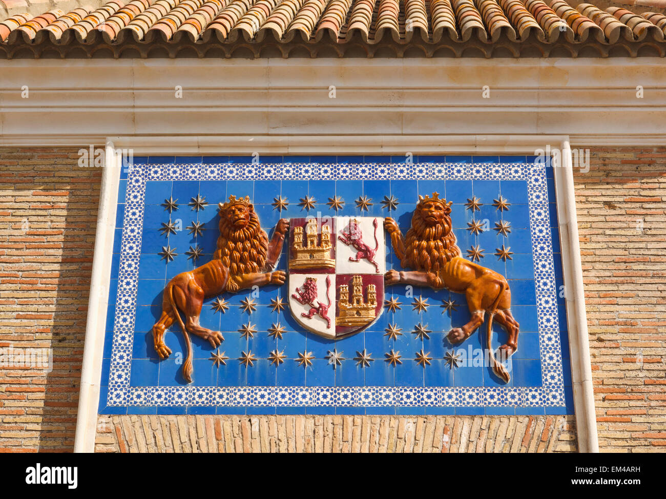 König, Gebäude, grausam, Dach, Lion, Wappen Stockfoto