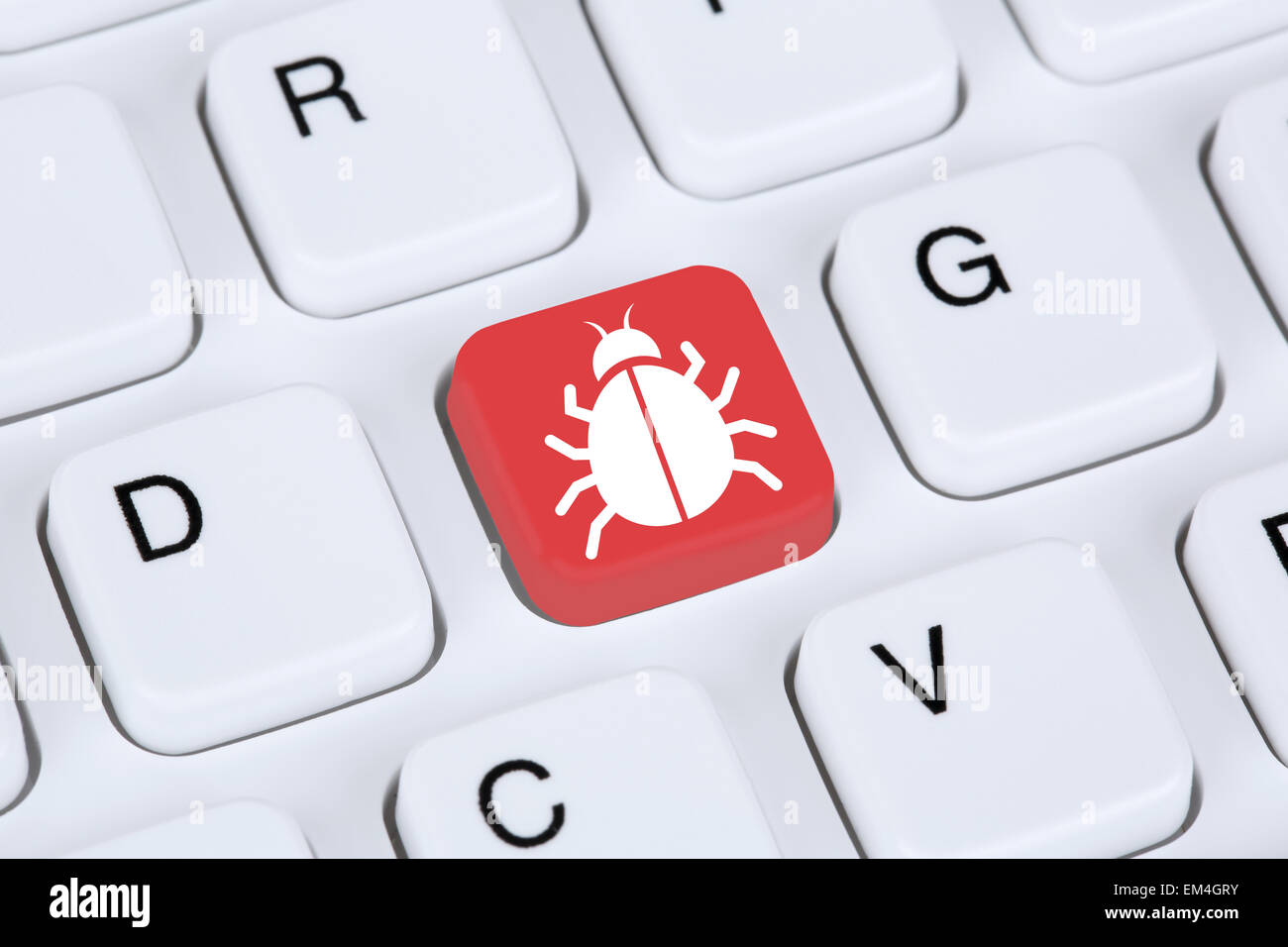 Computer-Virus oder Trojaner Online-Netzwerk-Sicherheit im Internet Stockfoto