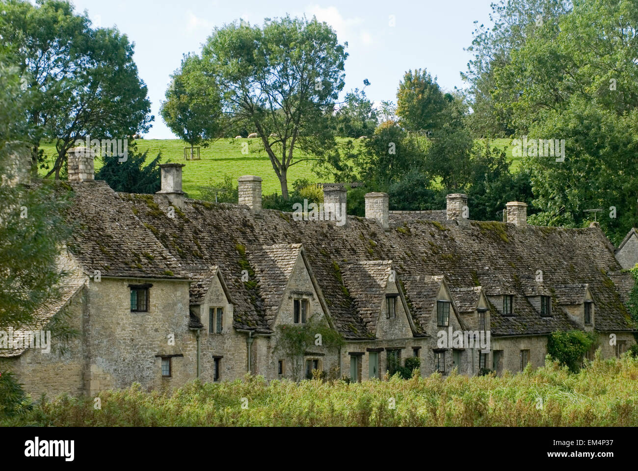 Arlington Row in Bibury, Gloucestershire, Cotswolds, England, Großbritannien, Europa Stockfoto