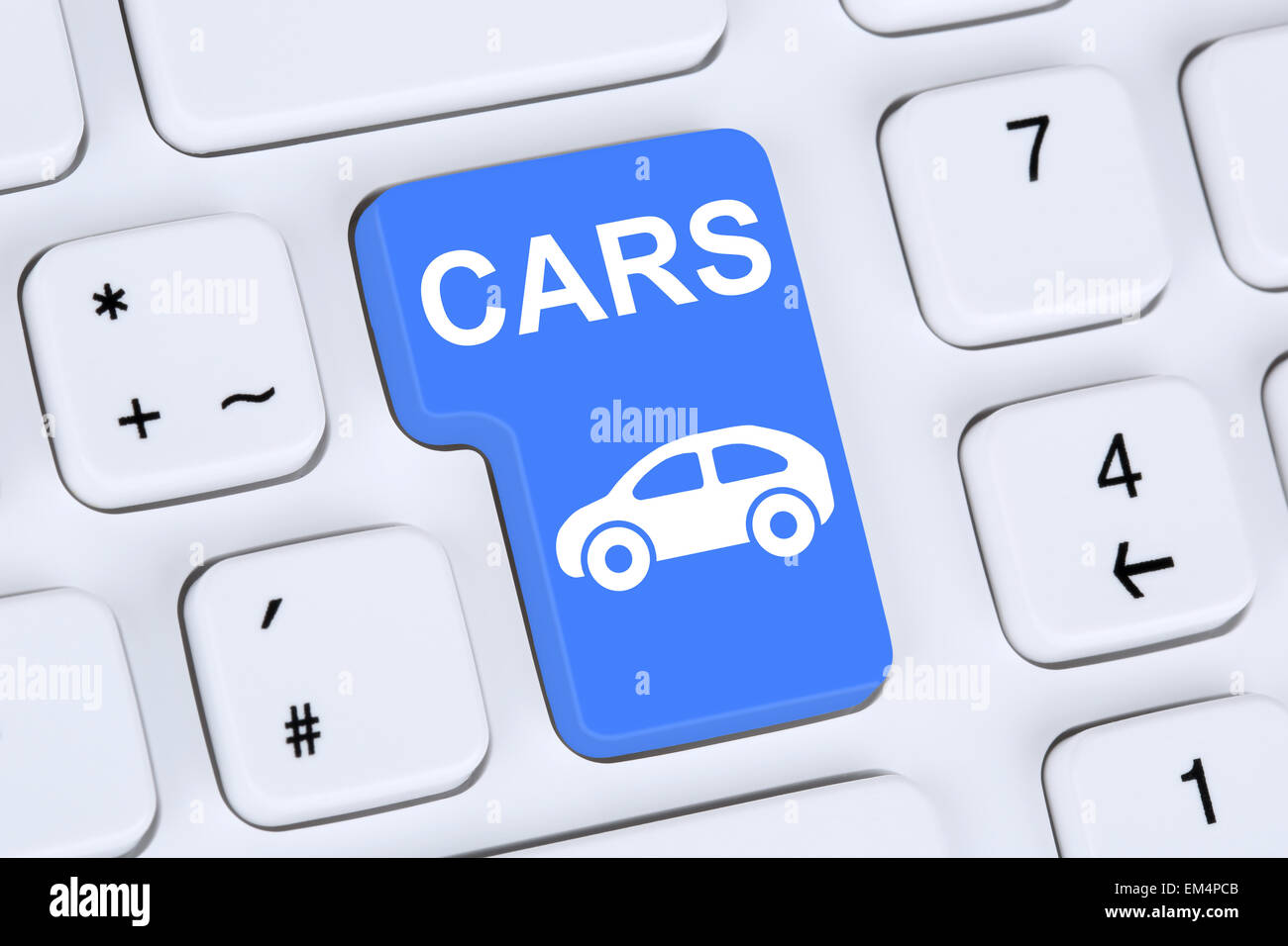 Verkauf oder Kauf von einem Auto Online-Schaltflächensymbol online auf dem computer Stockfoto