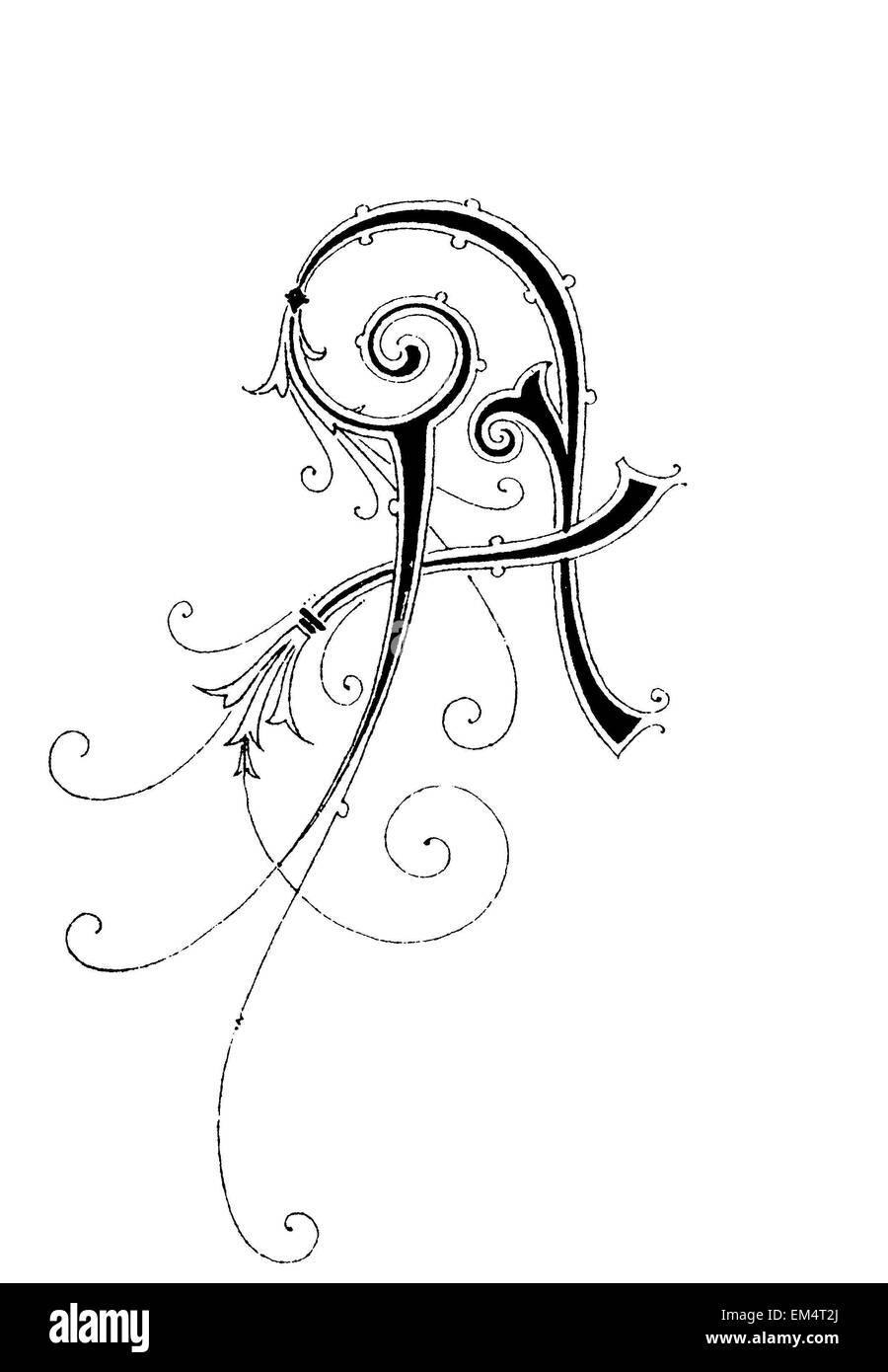 Buchstabe A, Schriftart: Jugendstil Stockfoto