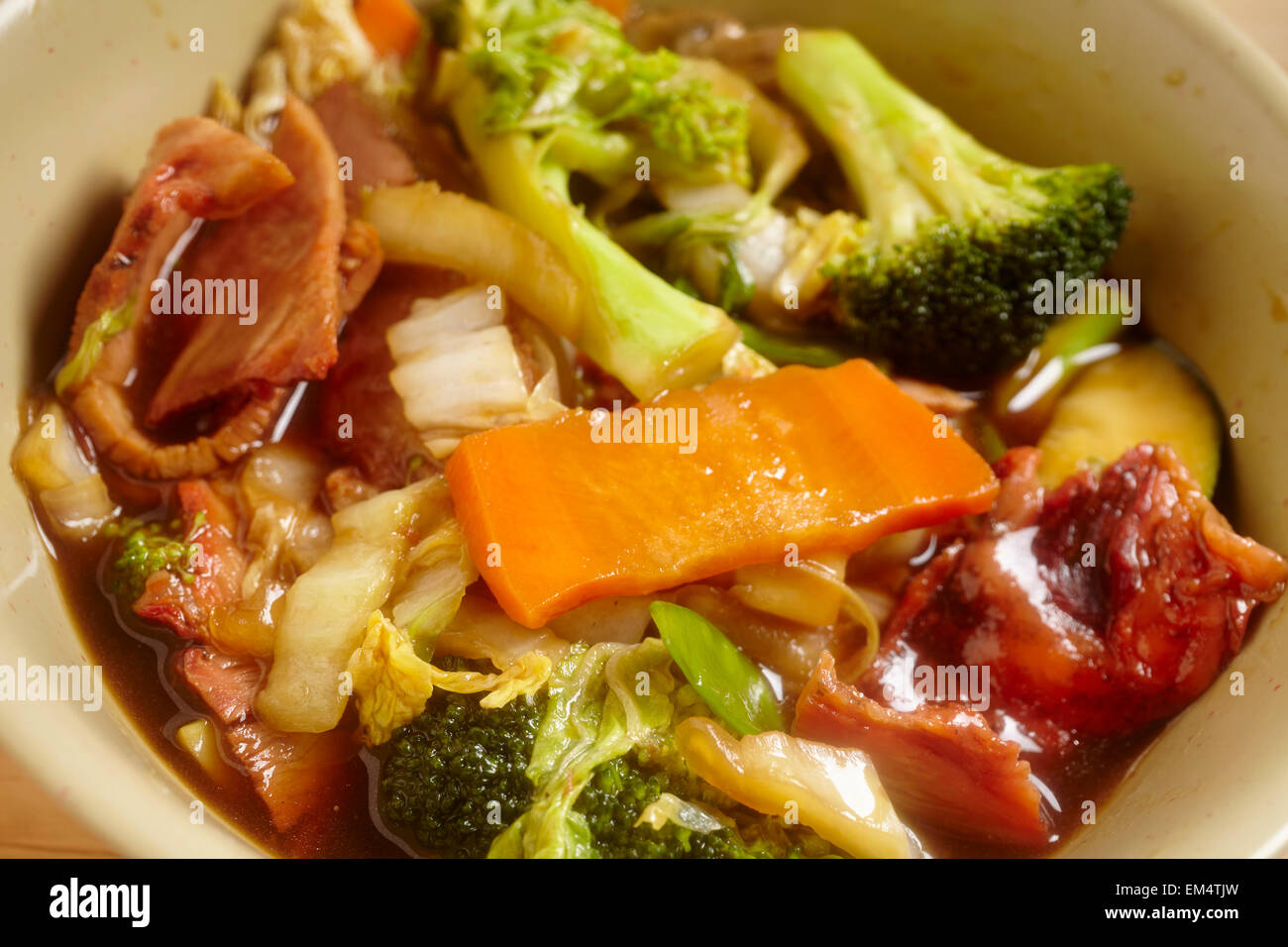 Roast Pork Chop Suey, ein Renaissance-Antiqua chinesischen/amerikanischen Gericht Stockfoto