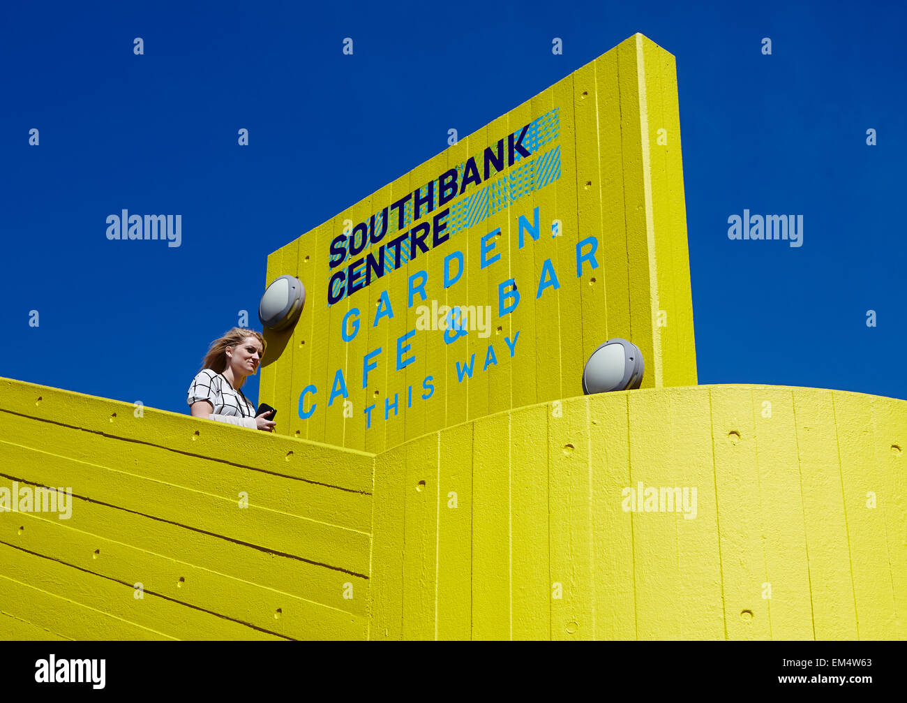 Gelbe Treppe im Southbank Centre, London Stockfoto