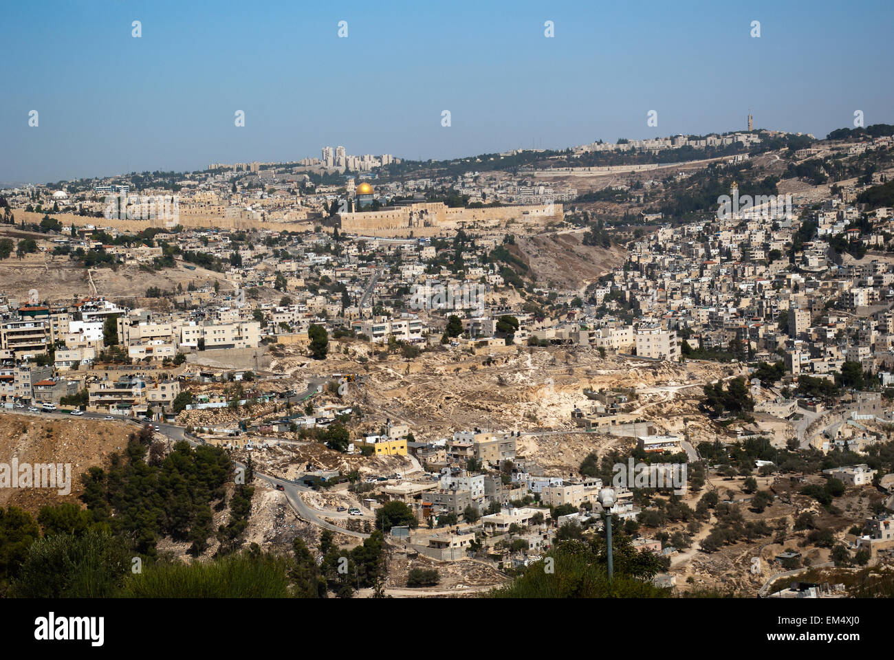 Israel, Jerusalem, Ansicht von Ost und West-Jerusalem von Talpiot Hebrom  Straße Stockfotografie - Alamy