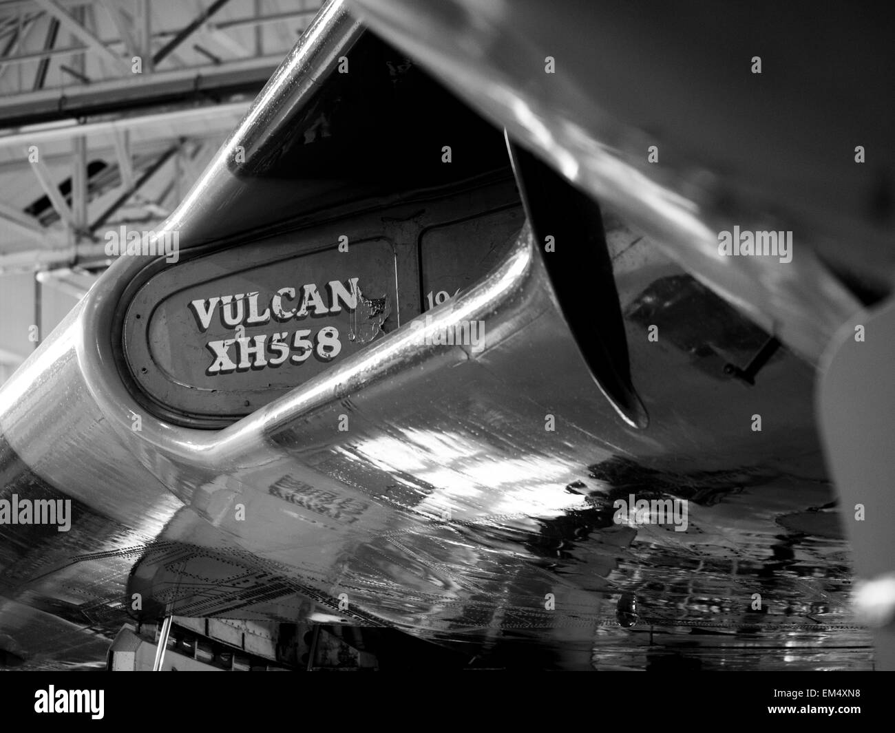 Motorlufteinlass Ex-RAF Seriennummer Vulcan XH558, erhalten durch die Vulcan, der Himmel vertrauen, basierend auf Doncaster Robin Haube A Stockfoto