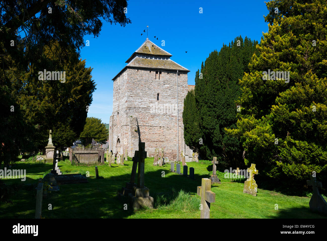 St.-Georgs Kirche in Clun, Shropshire, England. Stockfoto