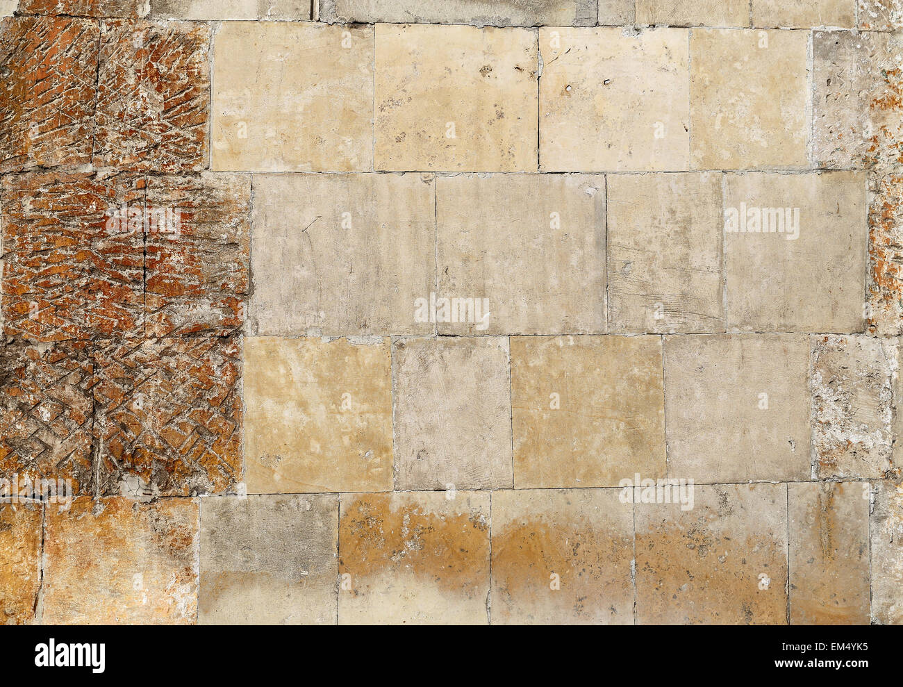 Textur der Steinmauer fotografiert hautnah Stockfoto