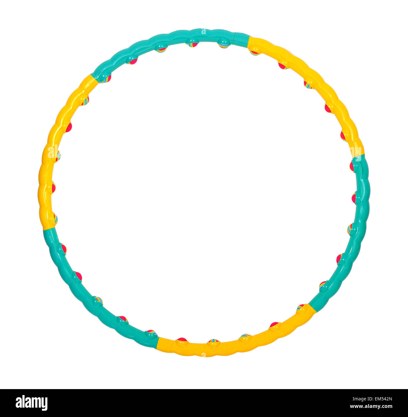 Hula-Hoop Farbe auf weißem Hintergrund Stockfoto