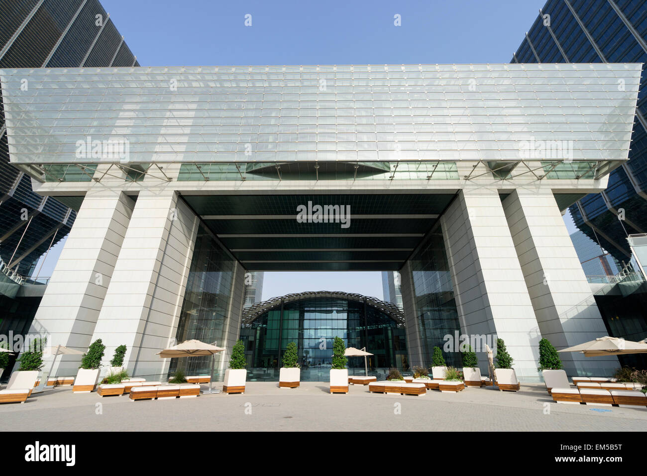 Das neue Abu Dhabi Global Market (ADGM) Bankenviertel (ehemals Sowwah Square) auf Al Maryah Island in Abu Dhabi Vereinigte Arabische Stockfoto