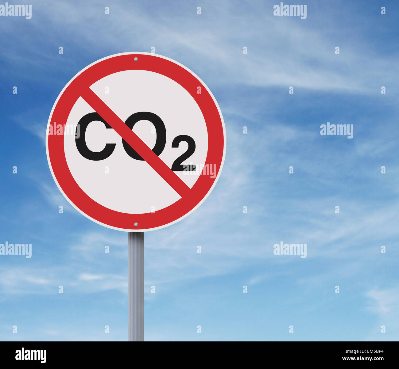 CO2-Straßenschild Stockfoto