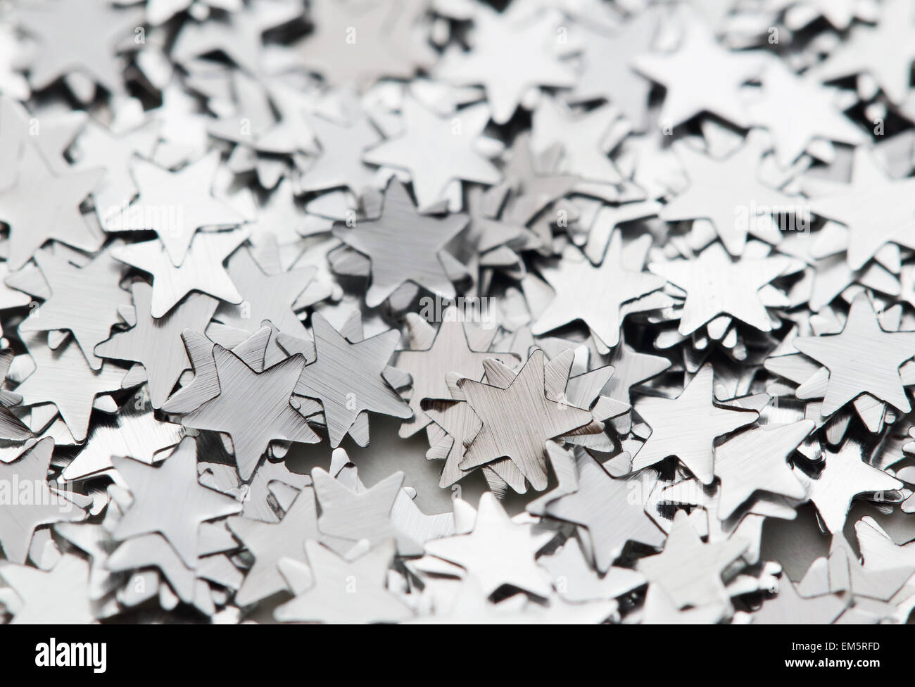 Verstreuten glitzernden Sternen Konfetti Stockfoto