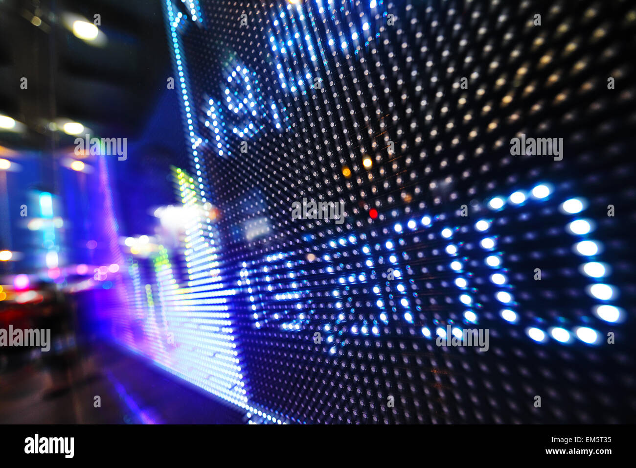 Börsendaten auf LED-Anzeige Stockfoto