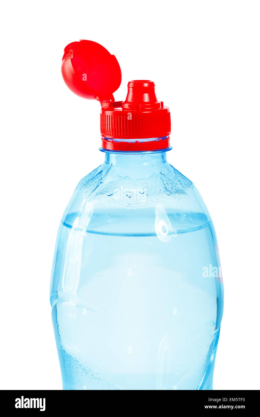 Spitze der Flasche mit Wasser Stockfoto