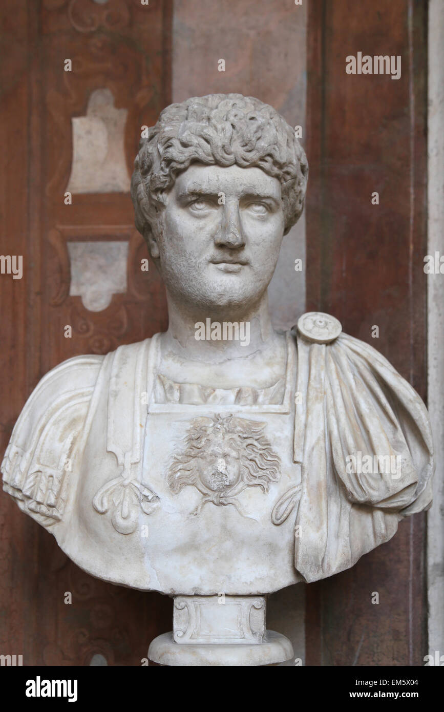 Lucius Verus (130-169 n. Chr.). Römischer Kaiser von 161-169. Nerva antoninischen Dynastie. Büste. Römische Nationalmuseum. Altemps. Rom Stockfoto