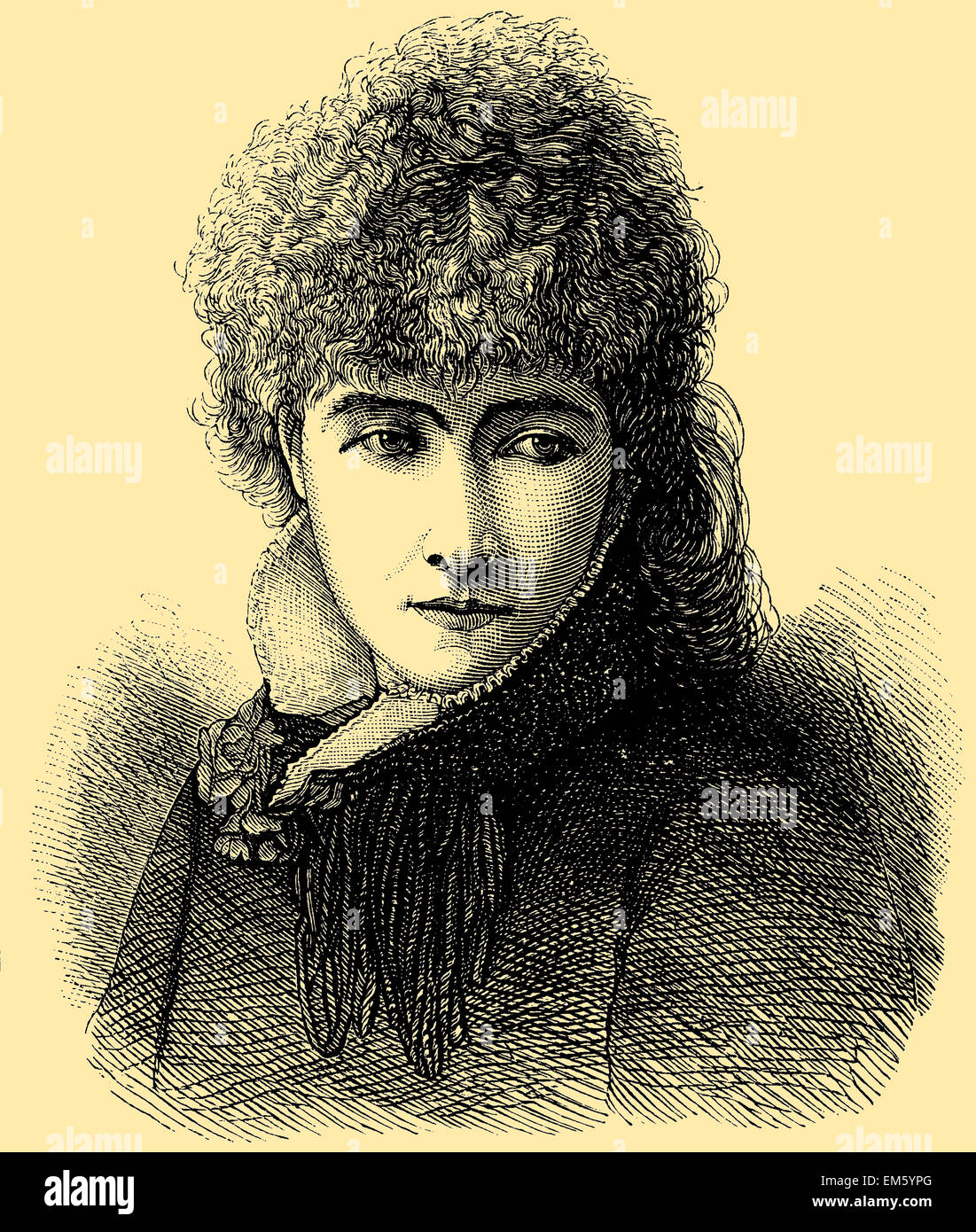 Sarah Bernhardt (geb. ca. 23. Oktober 1844 – 26. März 1923), französischer Bühne und frühen Filmschauspielerin Stockfoto