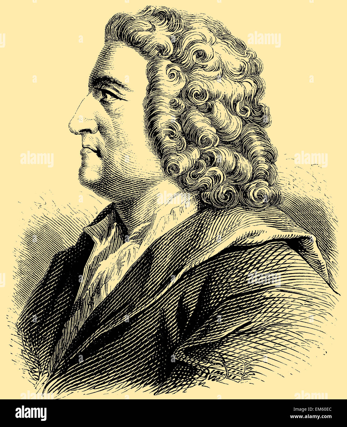 Johann Friedrich Böttger (4. Februar 1682 – 13. März 1719), deutscher Alchemist, Erfinder des Porzellans Stockfoto