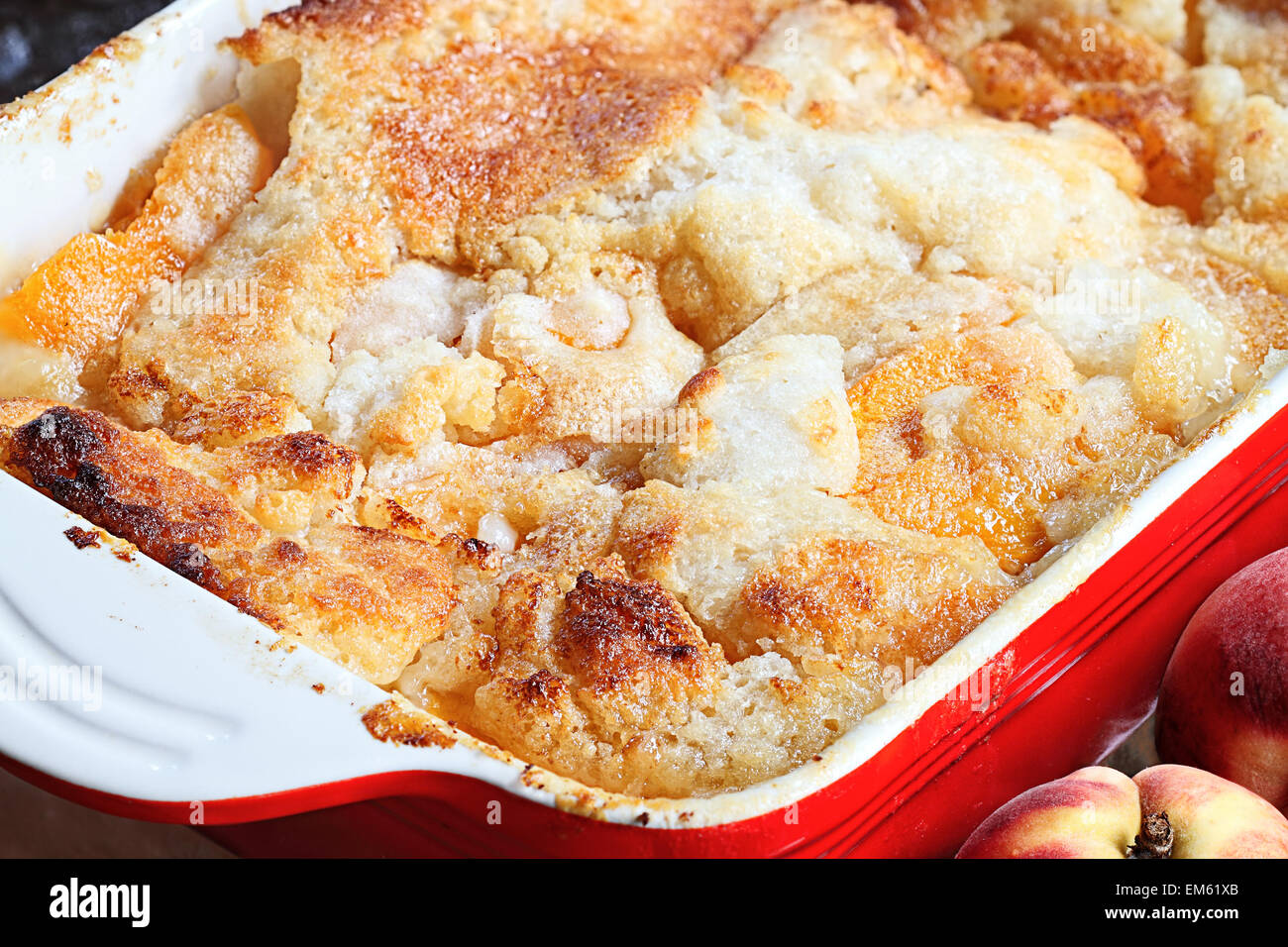 Frischen Pfirsich Schuster Stockfoto