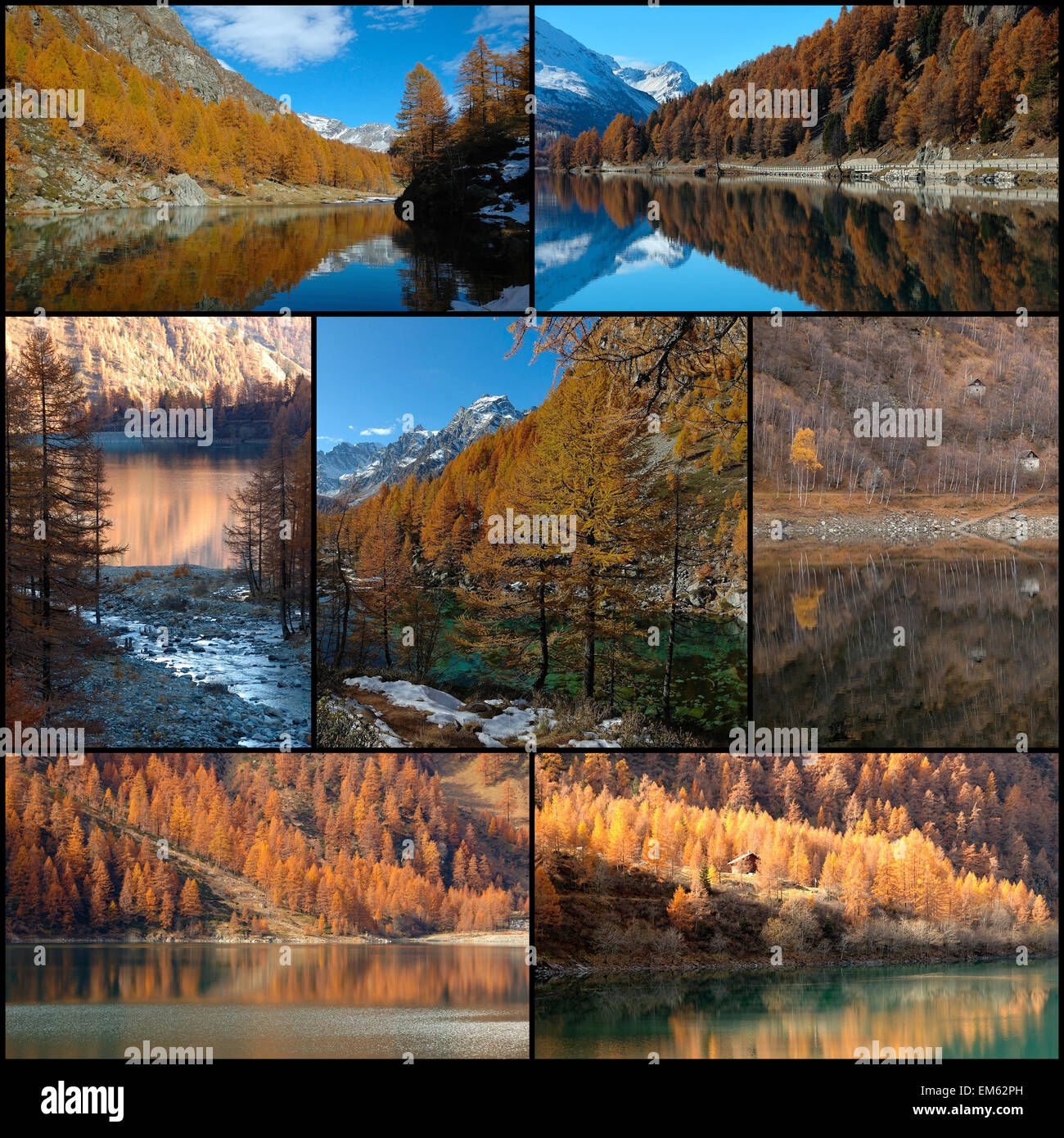 Herbst Farben Mountain collage Stockfoto