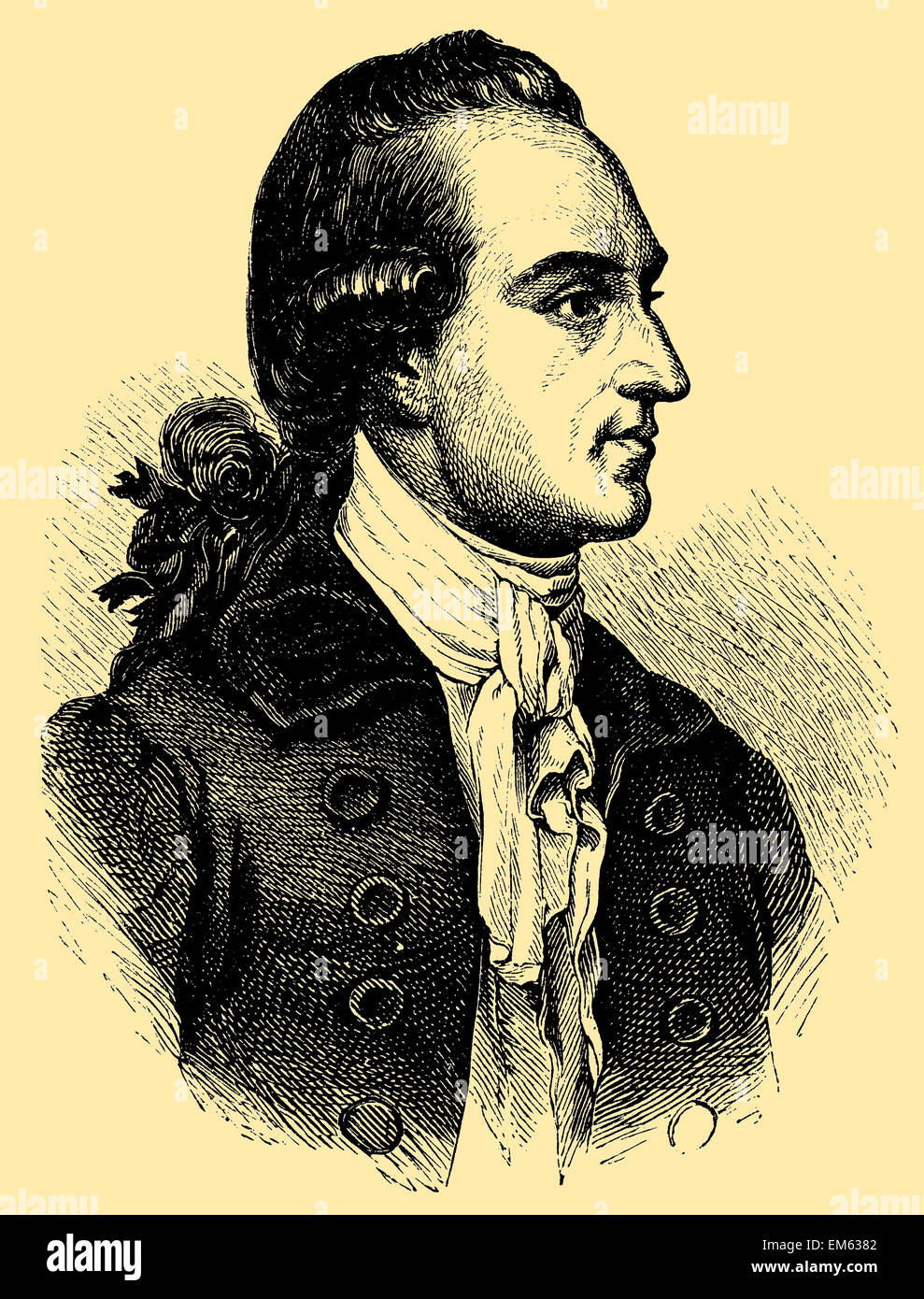 Johann Wolfgang von Goethe (1749 – 1832), deutscher Schriftsteller, nach einem Porträt aus dem Jahr 1779 Stockfoto