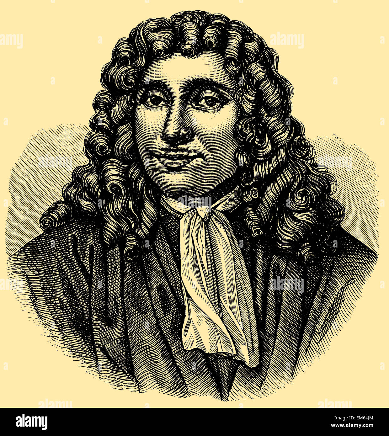 Antonie van Leeuwenhoek [1632-1723), niederländischer Kaufmann und Wissenschaftler, arbeitete an der Verbesserung des Mikroskops Stockfoto