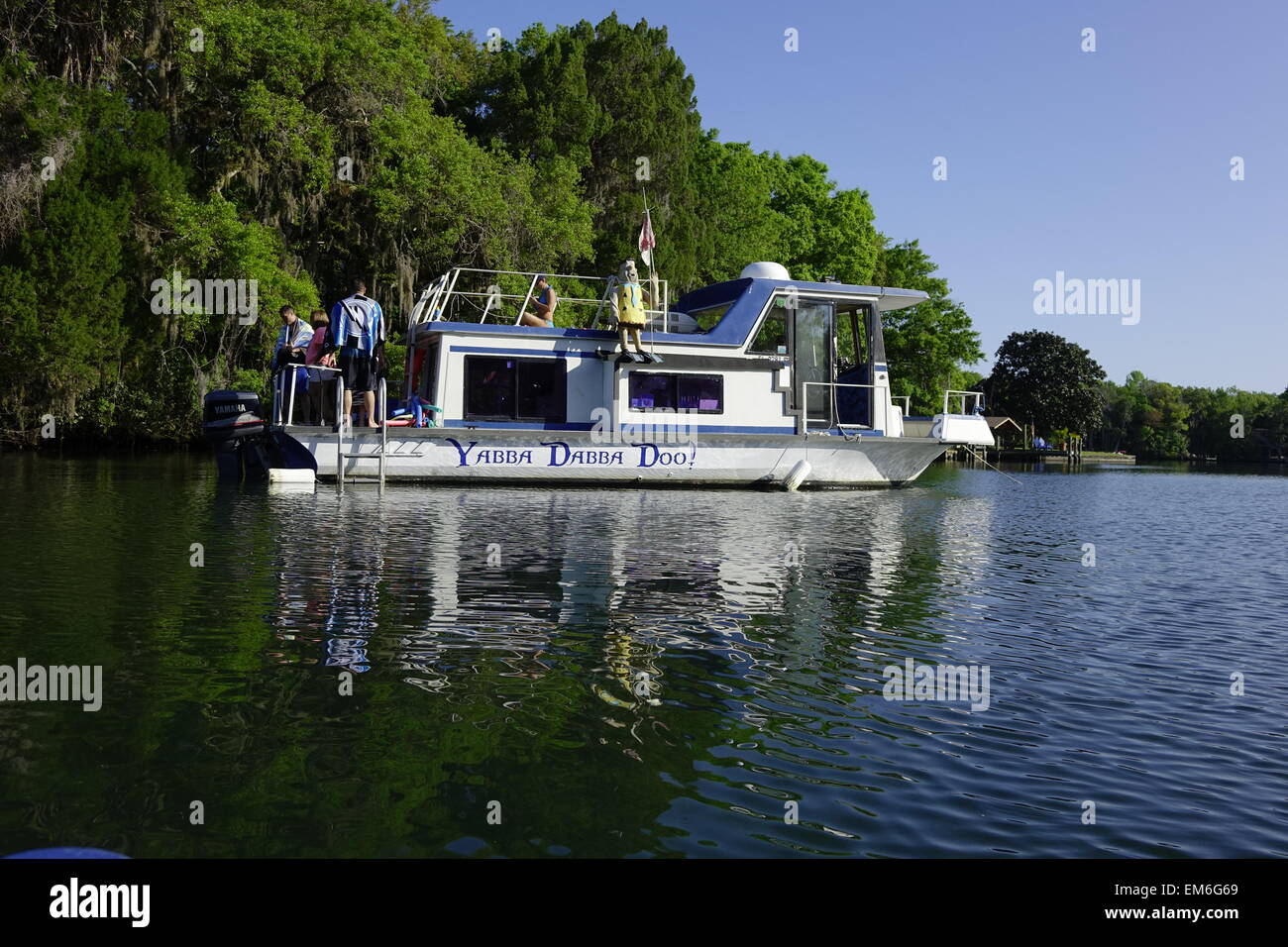 Yabba-Dabba-Doo, eine Boot Angebot Seekuh schwimmen Touren am Homosassa River Stockfoto