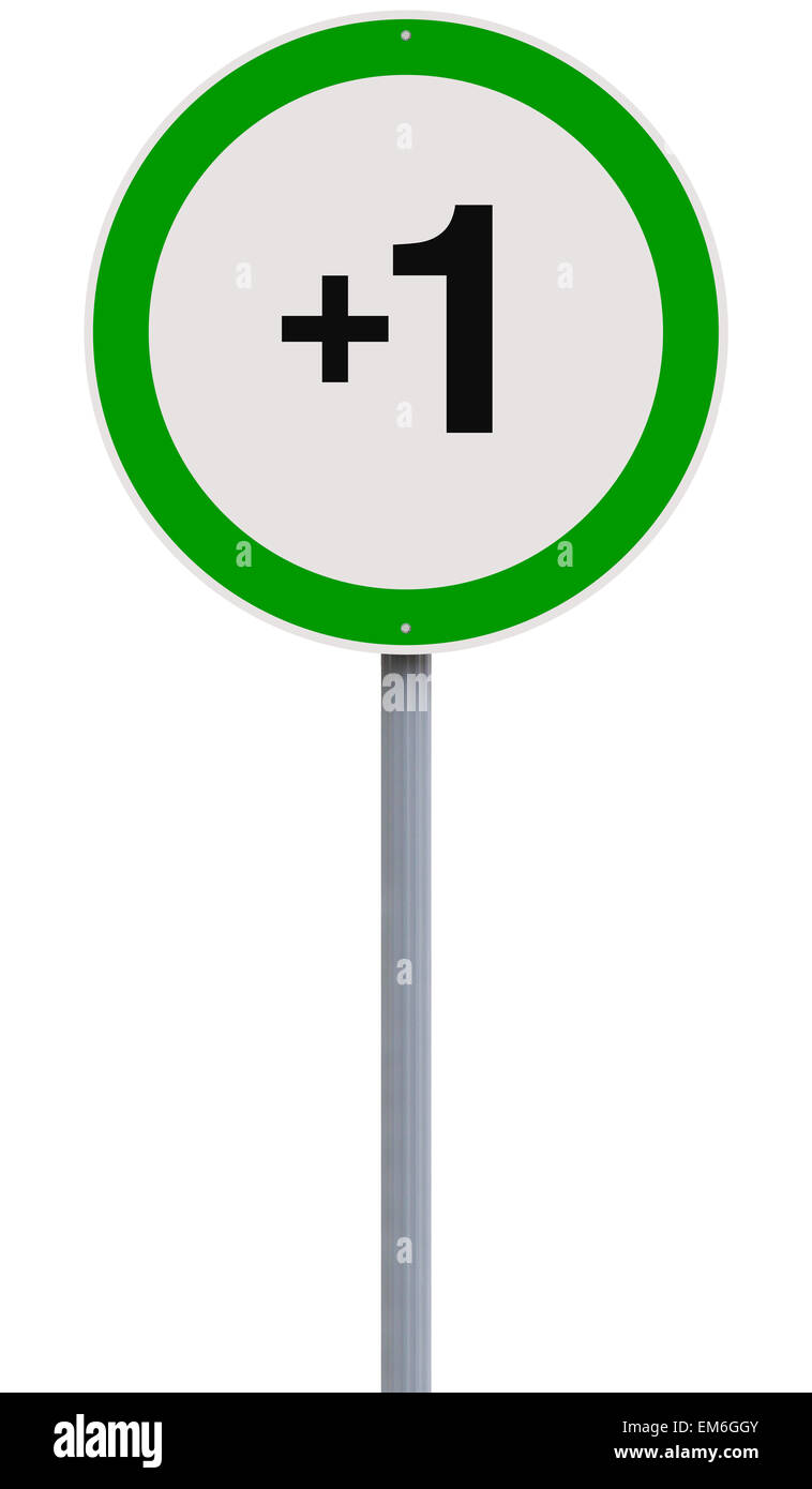 Plus eins Stockfoto