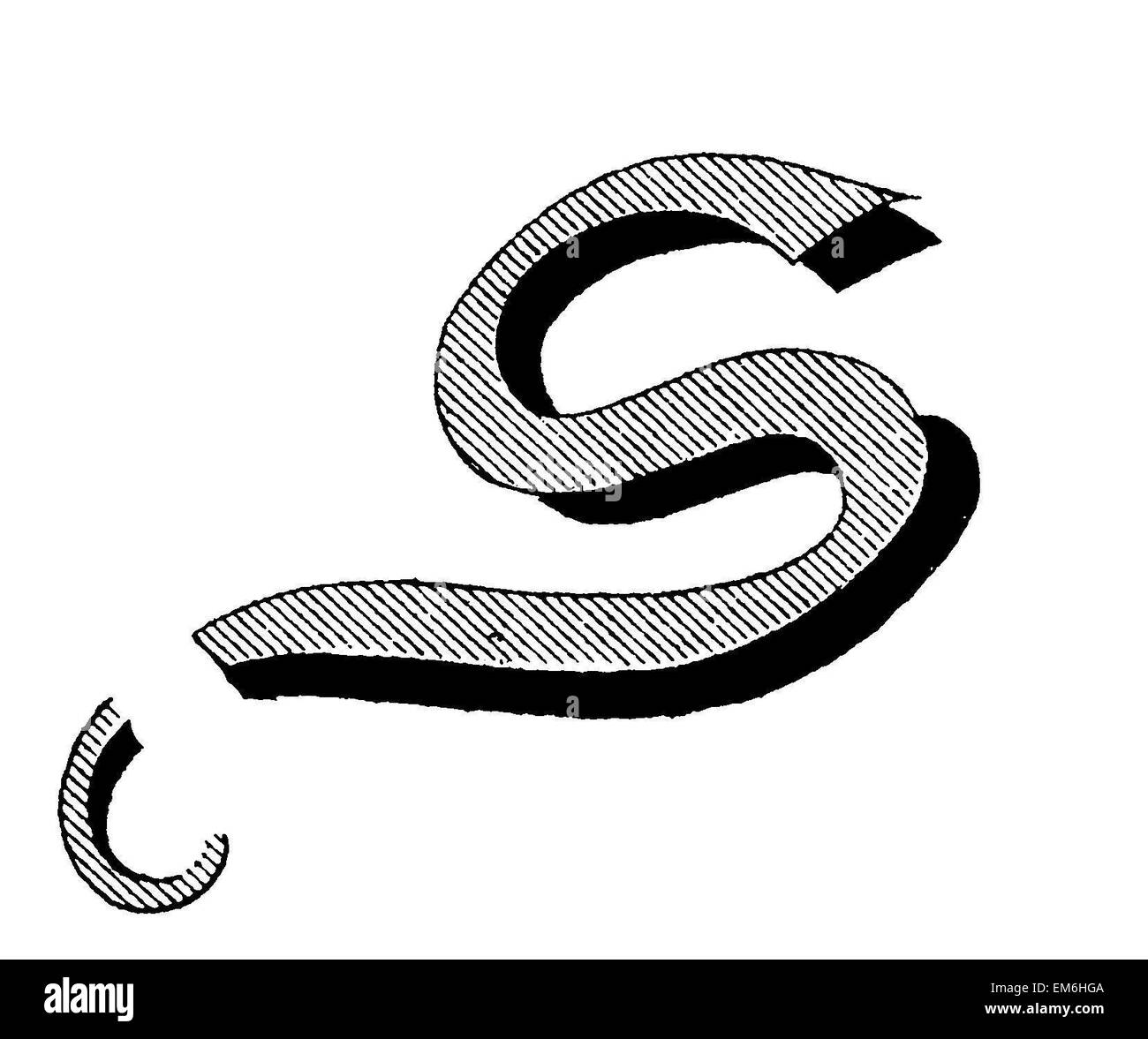 S, ausgefallene Schriftart Buchstabe S Stockfoto