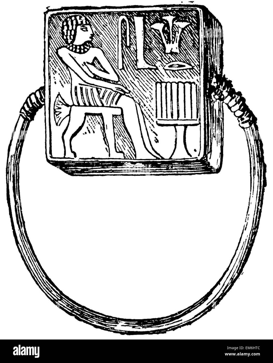 Siegelring des Amenemhats III. Stockfoto