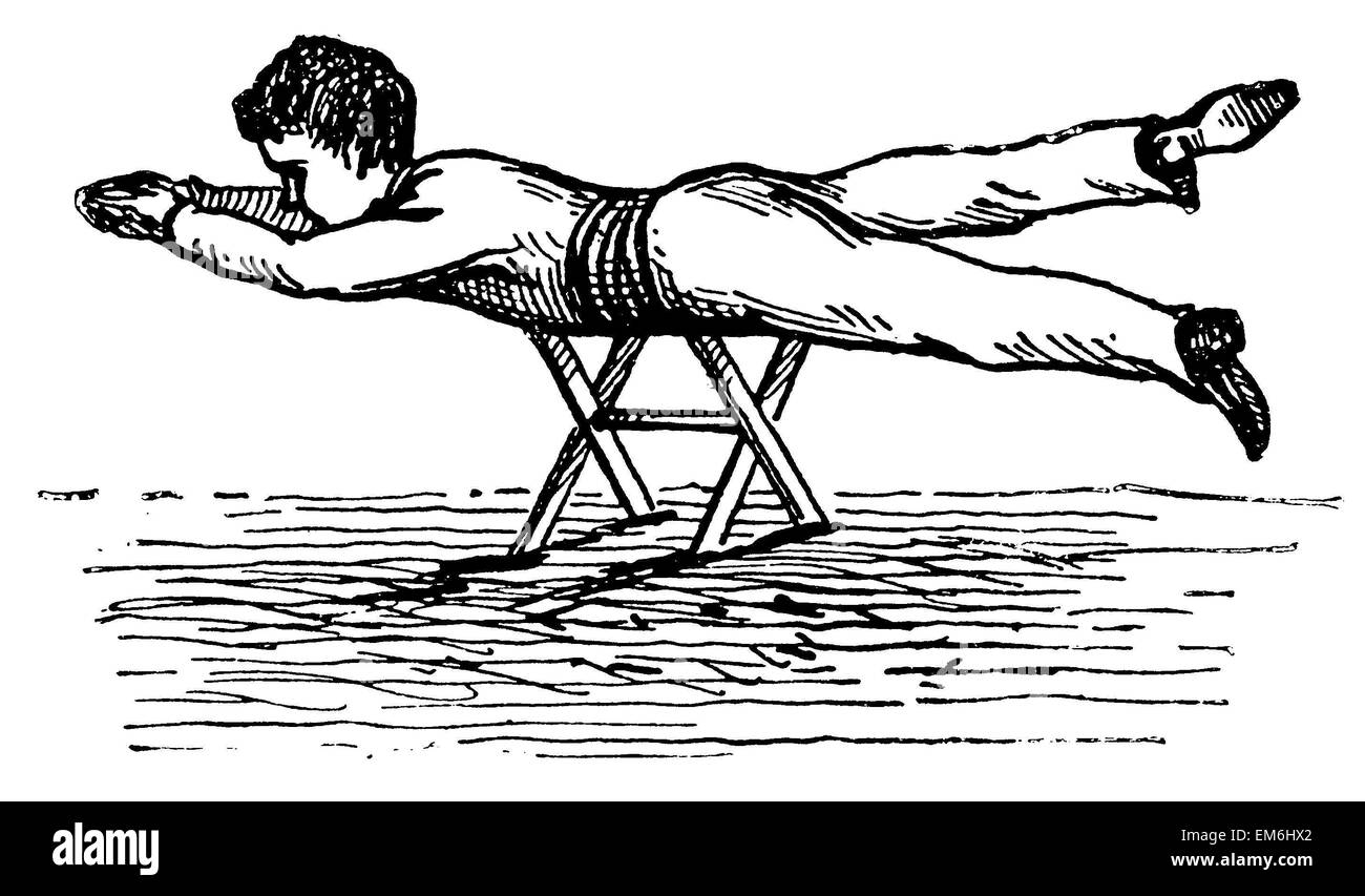 Trockenlauf, schwimmen lernen Stockfoto