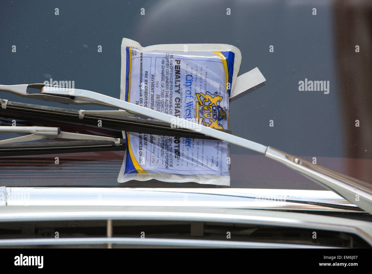 Stadt von Westminster Parkschein, Strafe berechnen Kündigungsfrist Stockfoto