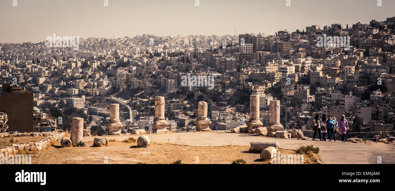 Skyline und Zitadelle in Amman, Jordanien Stockfoto