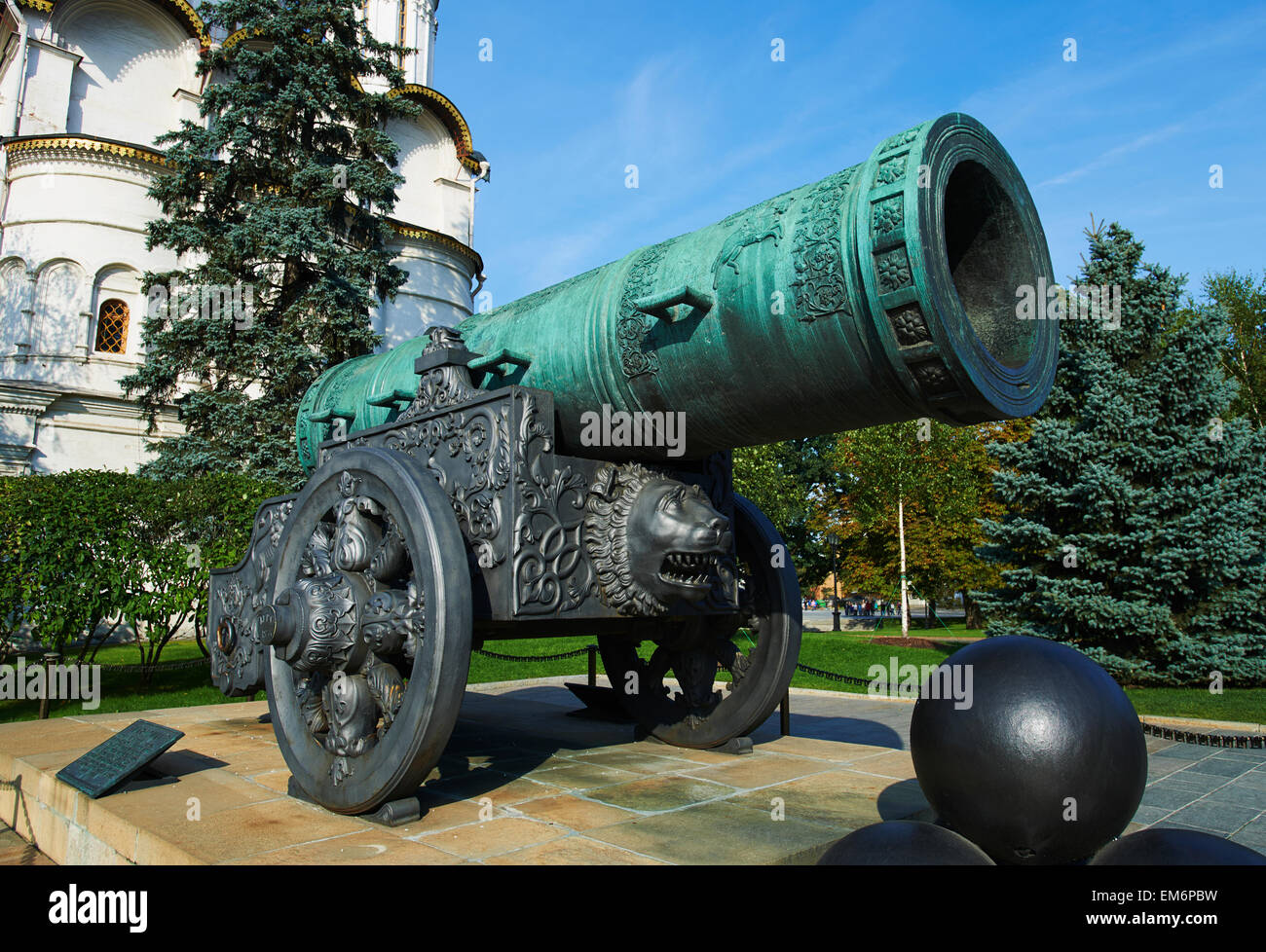 Zarenkanone im Kreml; Moskau, Russland Stockfoto