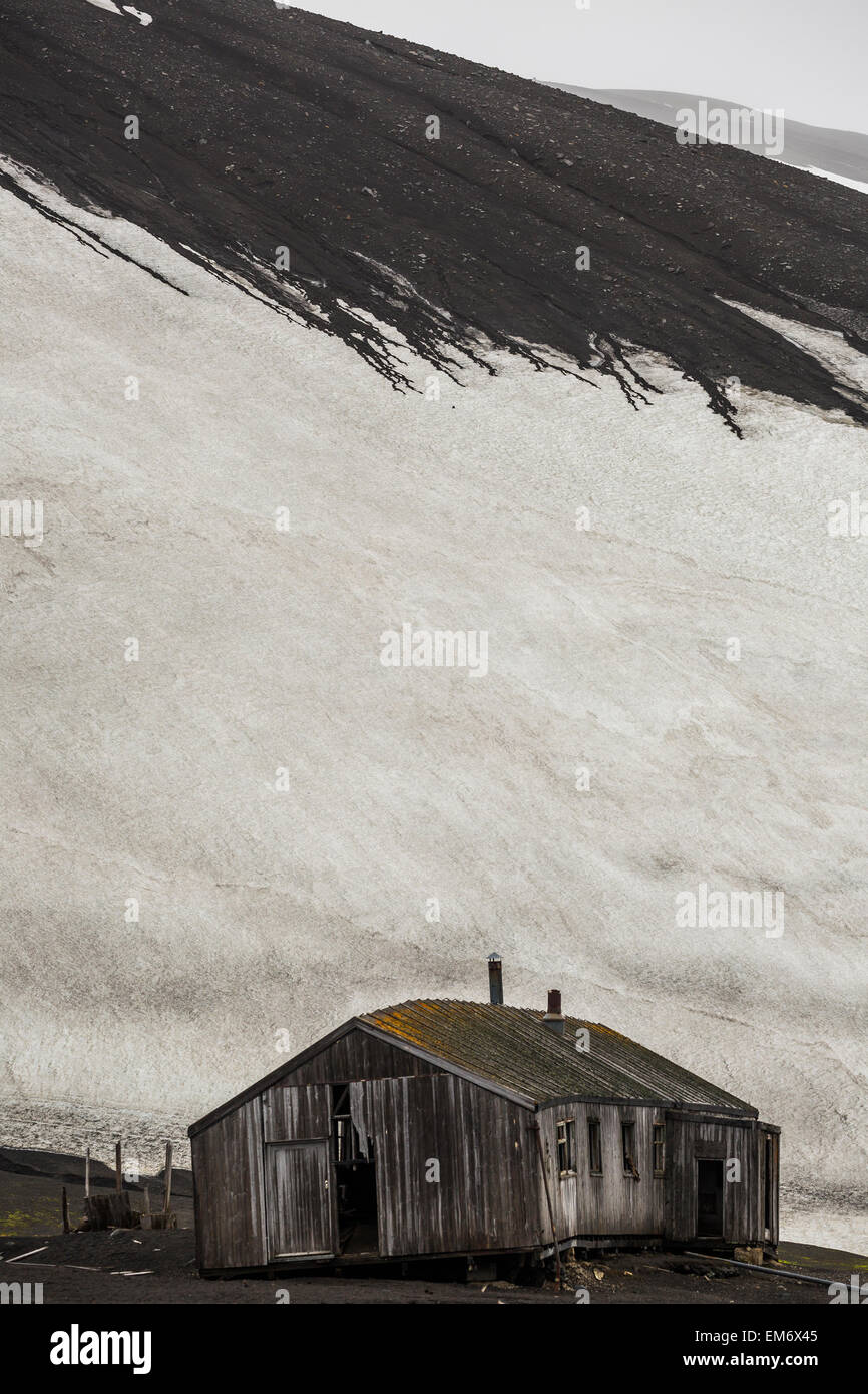 Hausruine, Whaler es Bay, Deception Island, Antarktis Stockfoto