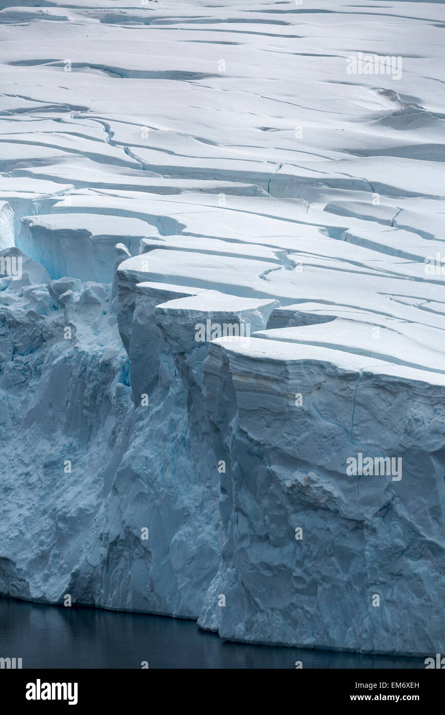 Detail der Gletscher, Neko Harbor, antarktische Halbinsel, Andvord Bucht, gelegen an der Westküste von Graham-Land. Stockfoto