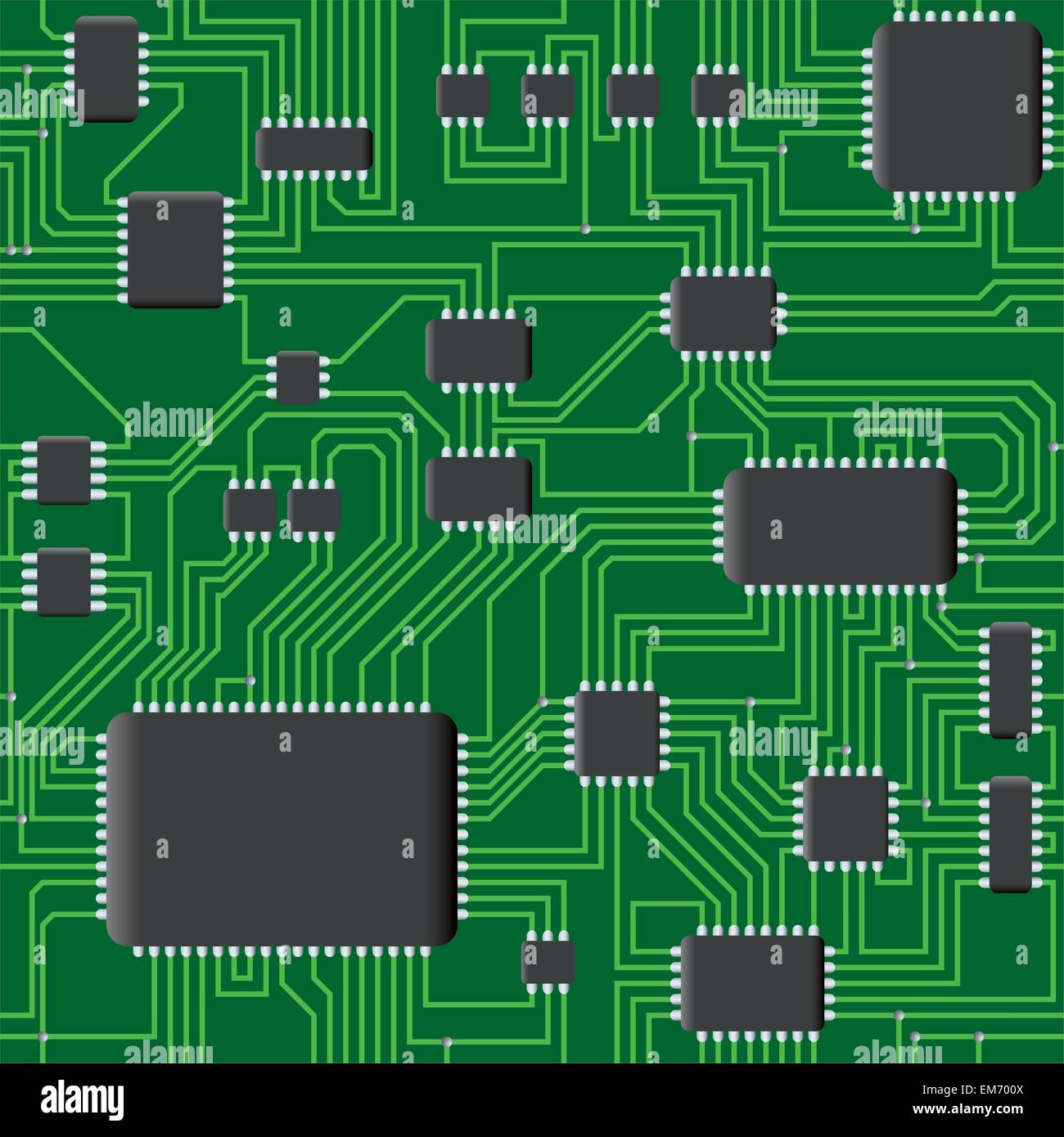 Vektor-Illustration von nahtlosen elektronischen Board Chipsatz Hintergrund Stock Vektor