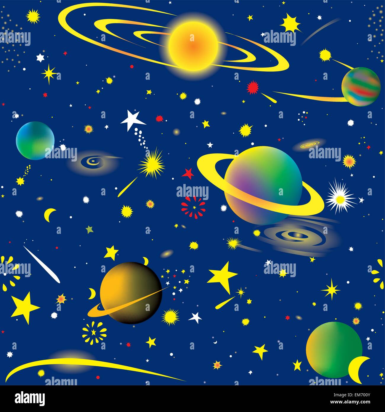 Nahtloser Vektor-Illustration von Fantasy kosmische Himmel wallpaper Stock Vektor