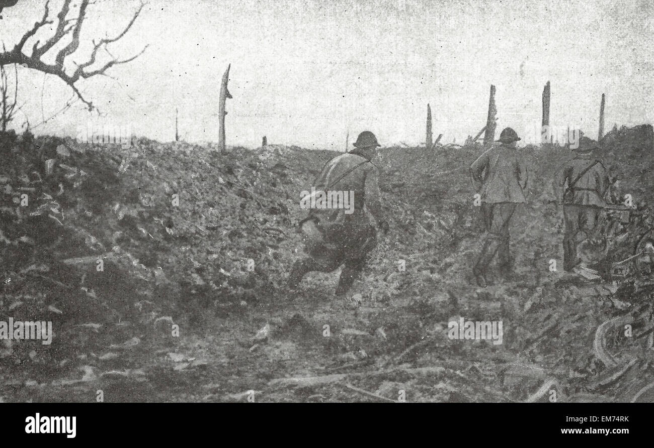 Somme-Front bei Bouchavesnes - eine gefährliche Passage zwischen Gräben, Weltkrieg Stockfoto