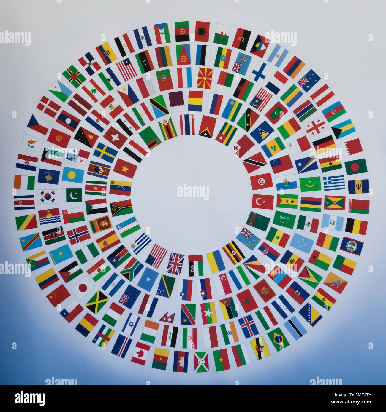 Kreis der nationalen Flaggen der Welt Stockfoto