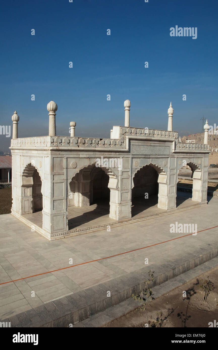 Marmor-Moschee am Bagh-ich-Babur Shah (Babur Garden) - Kabul, Afghanistan Stockfoto