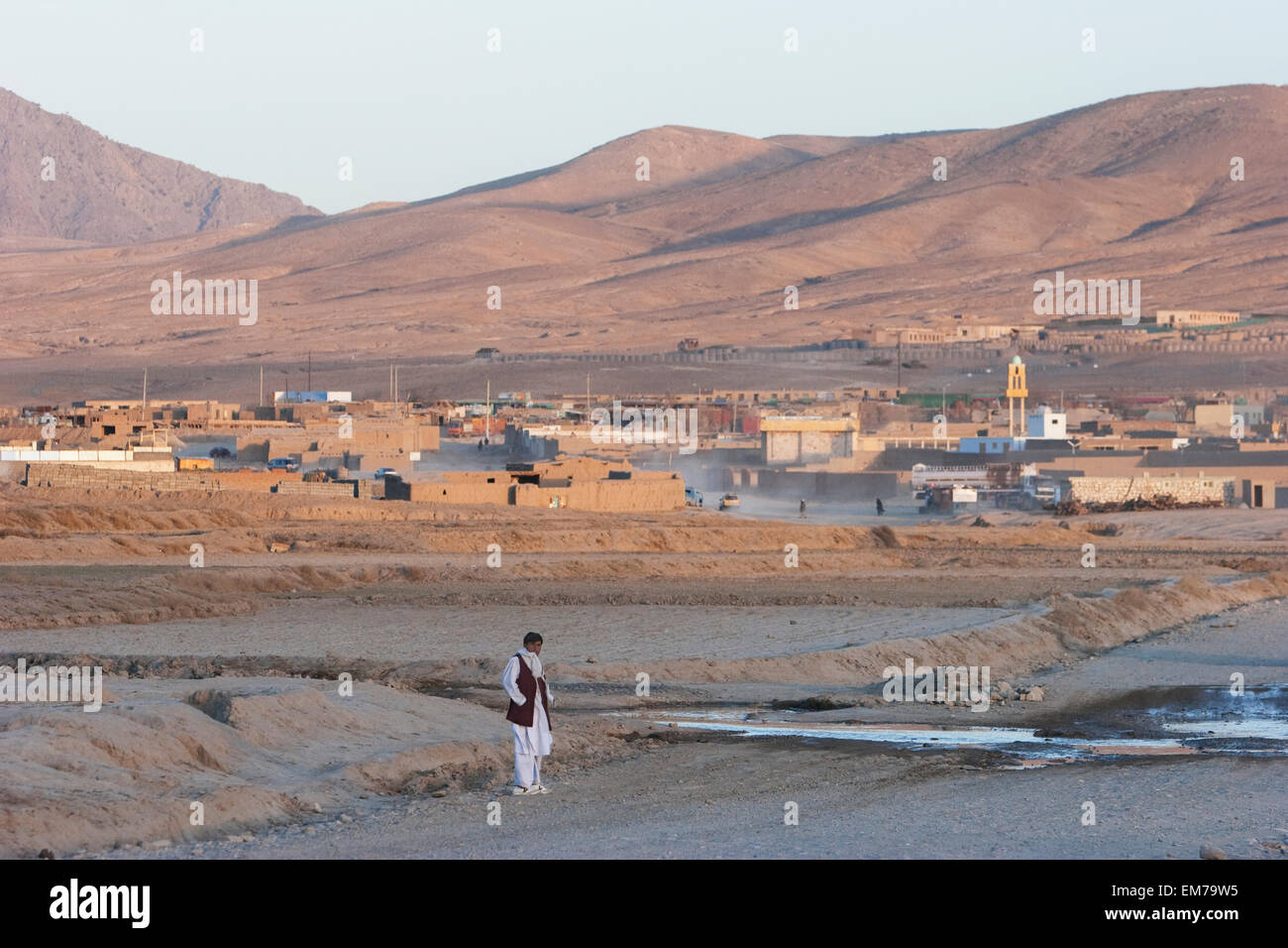 Die geplante Stadt Maidan Shar am späten Nachmittag, Vardak Provinz, Afghanistan Stockfoto