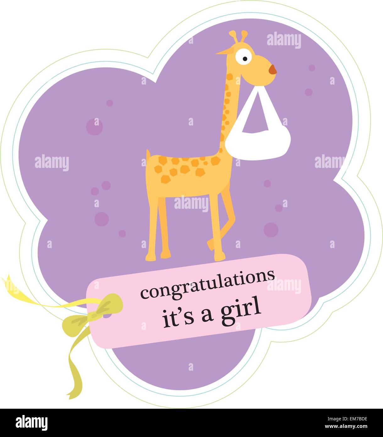 niedliche Baby Ankündigung Karte mit Tier Stock Vektor