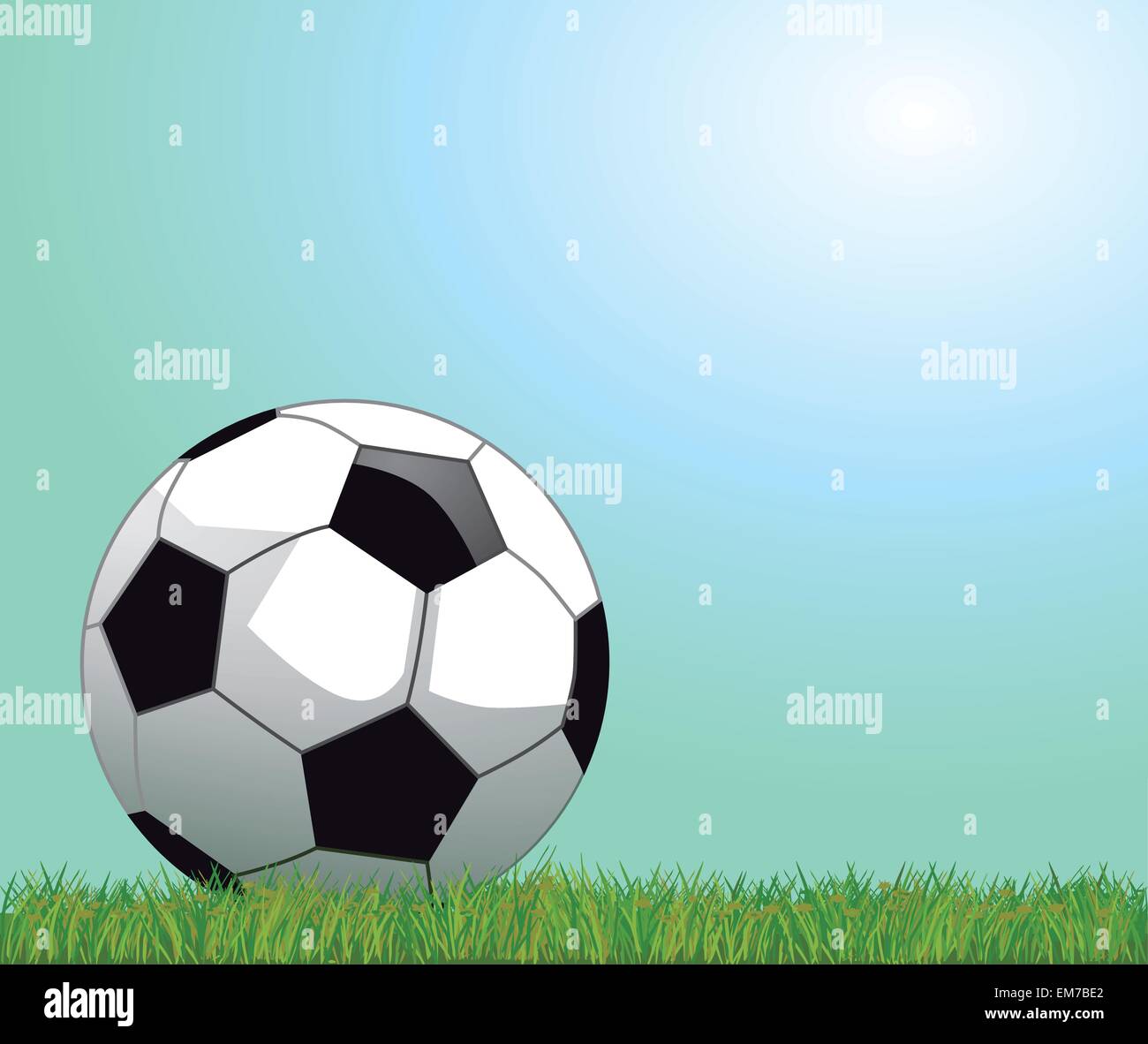 Fußball auf dem Rasen Stock Vektor