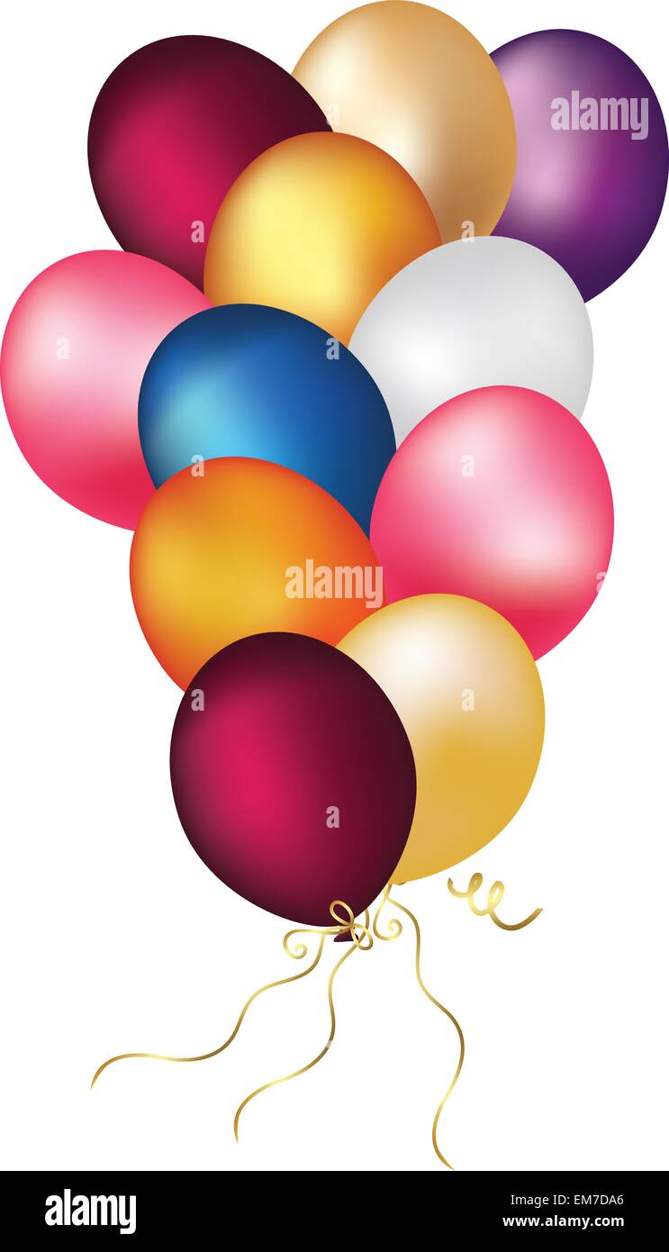 Party Luftballons isoliert auf weiss - Vektor-Illustration für Ihr design Stock Vektor