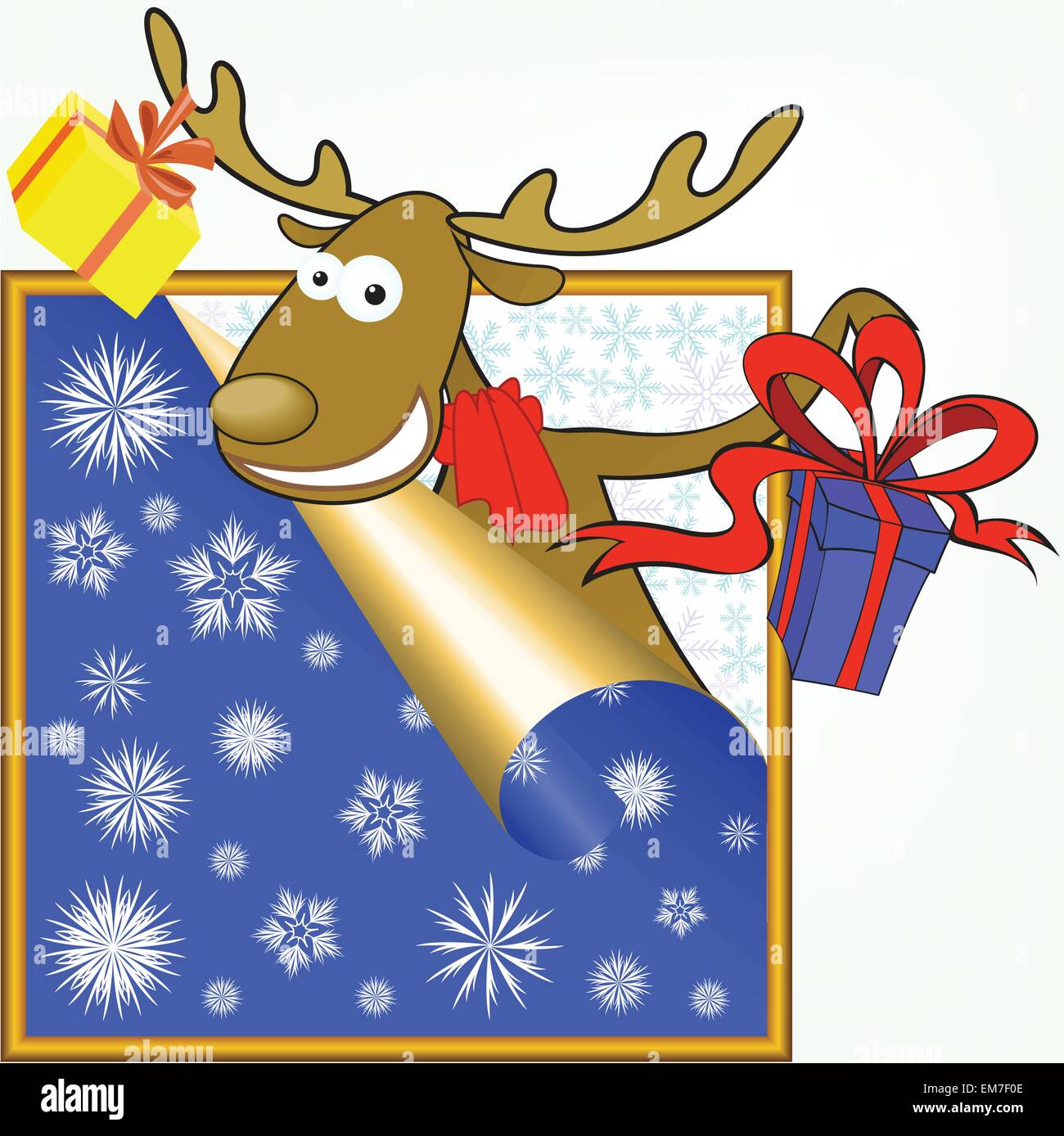 Elch mit Geschenken Stock Vektor