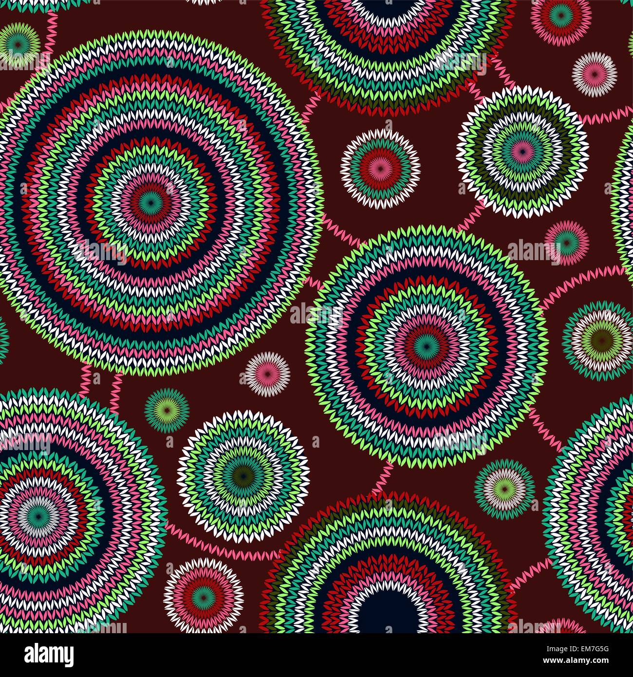 Abstrakt nahtlose ethnischen Stil Kreis einfach Farbe Vector Needle Stock Vektor